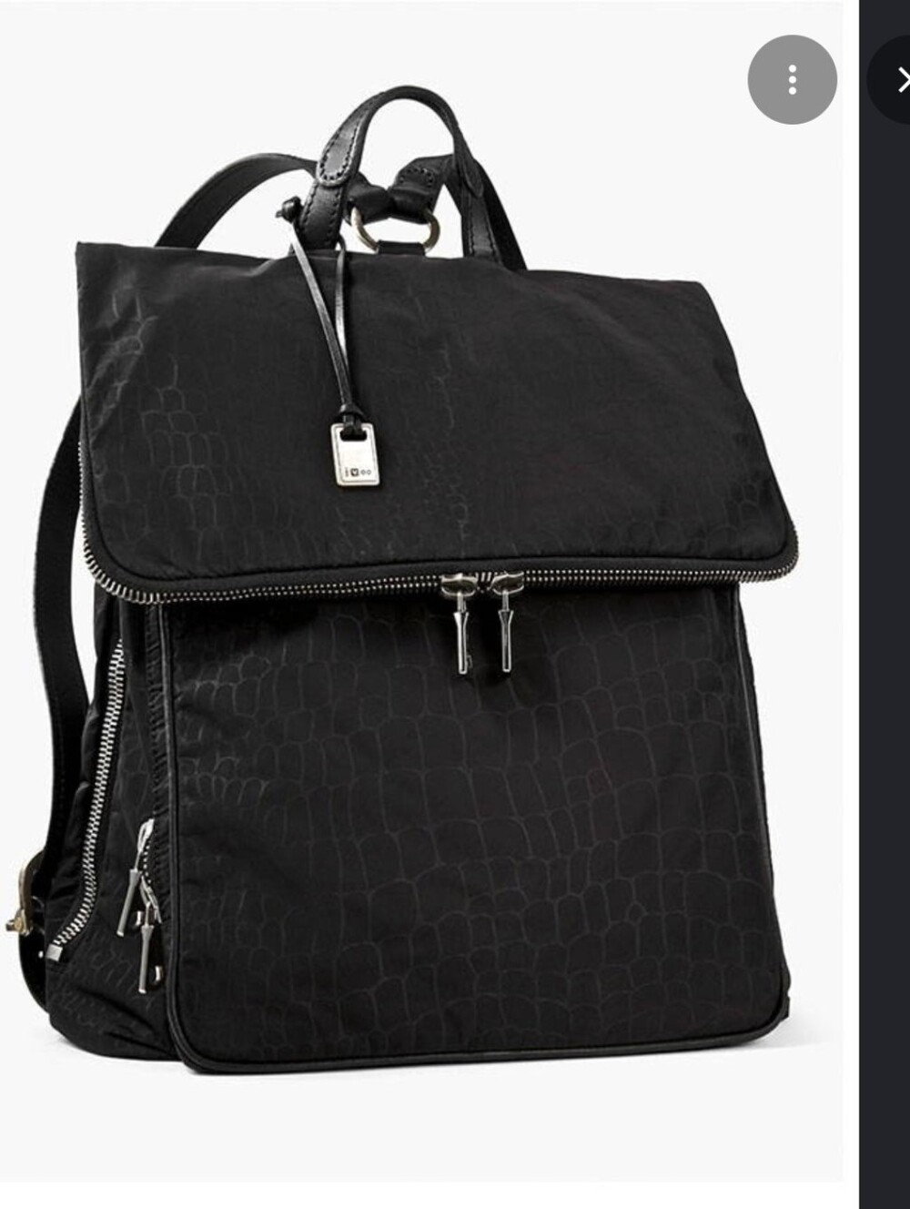 John Varvatos Croc-embossed Leather Mens Backpack In Black